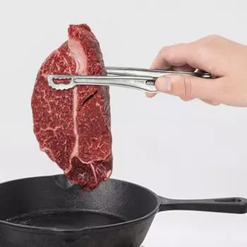 Зажим для еды Жаростойкий пищевой класс Нескользящий Многоразовый длительный срок службы Многофункциональные из нержавеющей стали На открытом воздухе Кемпинг Мясной стейк Зажимы для барбекю Щипцы