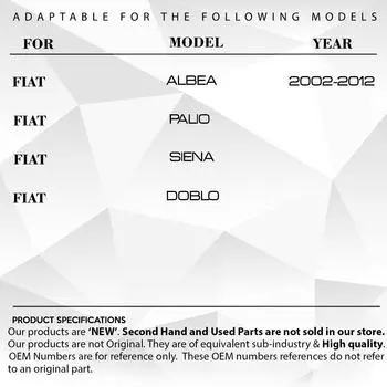 Зажим для фитиля стеклянной двери для Fiat Doblo, Albea, Palio, Siena