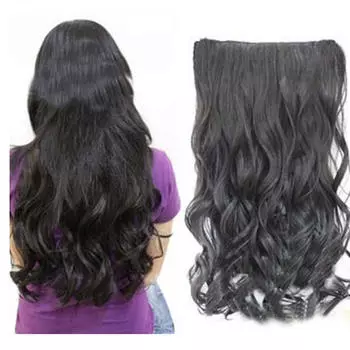 Зажим для головы вьющиеся волнистые женские синтетические волосы для наращивания коричневый