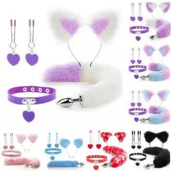 Зажим для груди Элегантный флирт Косплей Анальная пробка Зажим для груди Секс-игрушка для дома I