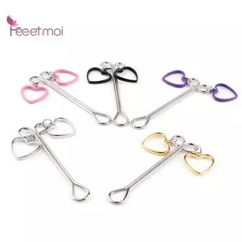 Зажим для груди, удобный длинный металлический зажим в форме сердца любви, срок службы груди