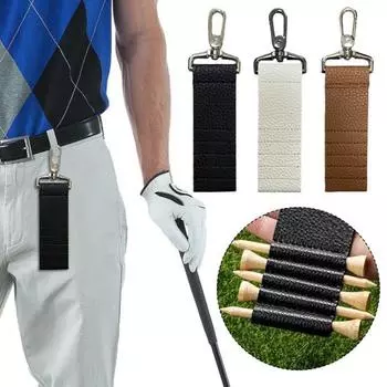 Зажим для хранения клюшек для гольфа с 5 держателями, держатель для шипов для гольфа из искусственной кожи, портативная клюшка для гольфа коричневый