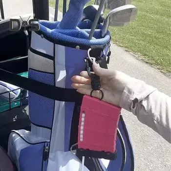 Зажим для хранения клюшек для гольфа, коробка для хранения клюшек для гольфа, вмещает 18 клюшек, переносной держатель для клюшек для гольфа с карабином для крепления к поясной сумке коричневый