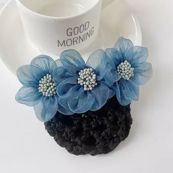 Зажим для хвоста Медсестра Кристальная сетка для волос Корейский пучок Снуд Женские пружинные заколки Кружевной цветок Сетка для волос Заколки Сетка-чехол