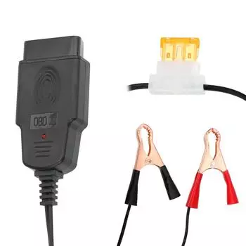 Зажим для кабеля OBD 2, кабель аварийного питания для автомобиля, инструменты для замены аккумулятора OBD2, универсальный накопитель памяти ЭБУ автомобиля чёрный
