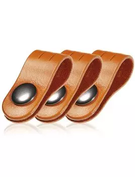 Зажим для кабеля Зажим для шнура Натуральная кожа Итальянский кожаный шнур для наушников Зарядный кабель ICP1 Набор [BLUE SINCE] / (Ретро-верблюд, 3)