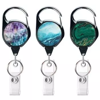 Зажим для карточек Выдвижной держатель бейджа с именем Ремешок Ретро Компас Карта Значок Катушка Брелок Легко вытягиваемый рабочий пропуск