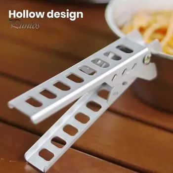 Зажим для кастрюли из алюминиевого сплава с защитой от ожогов, легкий полый дизайн, прецизионный зажим, щипцы для защиты от ожогов, посуда серебряный