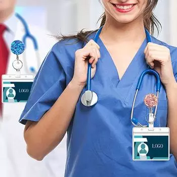 Зажим для катушки значков Многоцелевой крепеж Гальванизированный Отличный выставочный держатель удостоверения личности Школьные принадлежности небесно-голубой