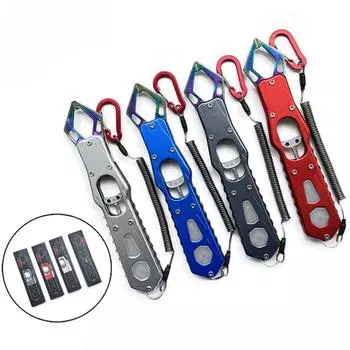 Зажим для контроля рыбы из алюминиевого сплава Световой зажим для контроля рыбы Многофункциональный зажим Luya Подъемник для уличной рыбалки Зажимная головка из нержавеющей стали 1pcs красный