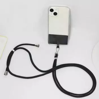 Зажим для мобильного телефона, шейные ремни, шнурок с защитой от потери, регулируемая веревка, подвесные украшения, кулон для женщин и девочек, чехол через плечо чёрный