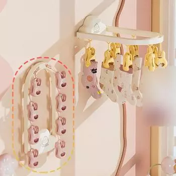 Зажим для носков Быстрая установка Прекрасная защита от падения Балкон Длинные принадлежности для хранения белья Настенный зажим для носков Прищепка