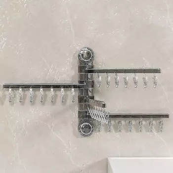 Зажим для носков, вращение на 180 градусов, настенный складной, противоскользящий, присоска, трусы большой вместимости, держатель для сушки полотенец, зажим для одежды, зажим для носков, вешалка чистый