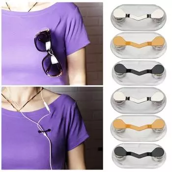 Зажим для очков, устойчивый к царапинам магнитный держатель для очков, простой в использовании зажим для значка солнцезащитных очков для одежды золотистый