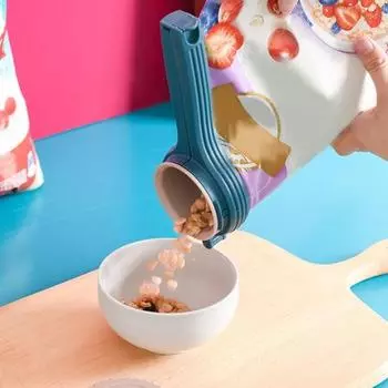 Зажим для пакета с носиком для заливки пищевых пакетов для запечатывания многоразового пластикового колпачка светло-синий