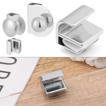 Зажим для планки Фиксированный зажим Мебельная фурнитура Ручка для шкафа Стеклянный зажим Стеклянная дверная ручка Zinc Alloy-black