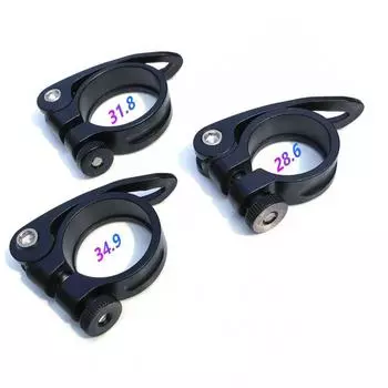 Зажим для подседельного штыря велосипеда MTB, зажим для подседельного штыря шоссейного велосипеда, сверхлегкий зажим для подседельного штыря горного велосипеда из алюминиевого сплава 28,6/31,8/34,9 мм 31.8mm чёрный