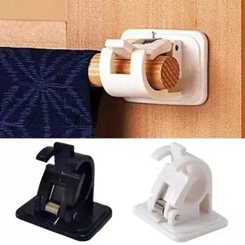 Зажим для подвешивания занавески для душа Красивый Совместим с карнизами различных размеров Долговечный держатель карниза Прочная конструкция Фиксированный зажим чёрный