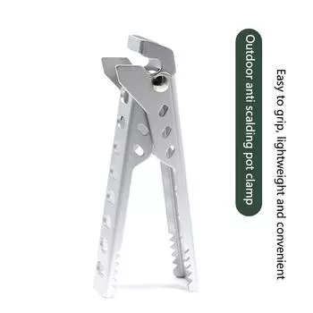 Зажим для приготовления барбекю на открытом воздухе, кемпинга, против ожогов, для предотвращения ожогов рук, зажим для горшка, портативный зажим для обеденной тарелки, против ожогов 12.5 * 5cm серебряный