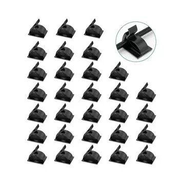 Зажим для проволоки Neyiem, регулируемый крепеж для лестницы, стойка для кабеля, прочная лента, фиксация проволоки, скрытое управление хранением, S/30 шт. (черный) чёрный