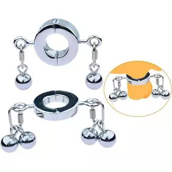 Зажим для яичек Сверхмощное кольцо целомудрия для члена Секс-игрушки Мужское кольцо для пениса Носилки для стимуляции мошонки Замок для тренировки Металлическое устройство Single