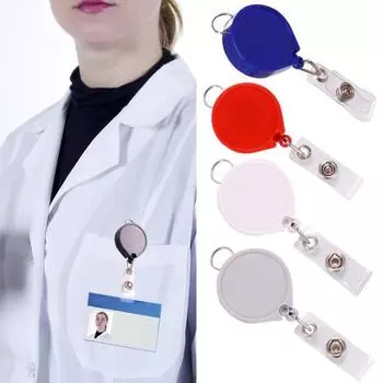 Зажим для рабочих карточек, практичный, сверхлегкий, без заусенцев, сверхпрочный выдвижной держатель для бейджей, катушка, канцелярские товары чёрный