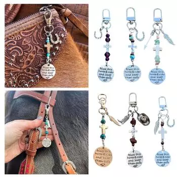 Зажим для седла и уздечки лошади, благослови эту лошадь и всадника, сохраняйте безопасность седла-подвески для уздечки, подарки для всадника One Size