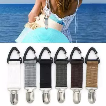 Зажим для шляпы Съемный прочный захват Многоцелевая лямка Не легко сломать Перенос без помощи рук Защита от потери чёрный