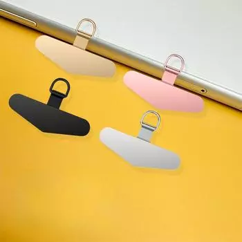 Зажим для шнурка для мобильного телефона, ультратонкая прочная металлическая прокладка из нержавеющей стали, предотвращающая падение назад, соединительная веревка Triangle black