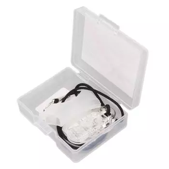 Зажим для шнурка для слухового аппарата Прозрачный зажим Черный нейлоновый шнур Держатель зажима для слухового аппарата Большой