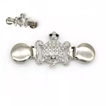 Зажим для соединения кардигана, пряжка для шарфа, модный шарф, индивидуальный зажим в форме черепахи с бриллиантами, зажим для свитера 4*9CM