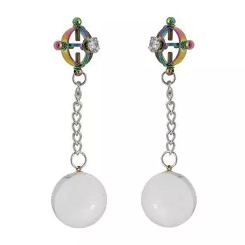 Зажим для сосков квадратный с винтами кольцо сексуальный кулон стеклянный шар игрушки для взрослых игровой реквизит пара постельное белье No Chain