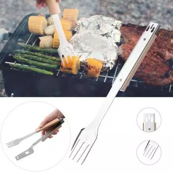 Зажим для стейка пищевой съемный удобный захват из нержавеющей стали универсальные щипцы для еды вилка для барбекю кухонный инструмент кухонный гаджет линкор серый