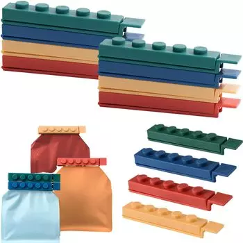 Зажим для сумки fogman, зажим для еды, блочный тип, подарочный, штабелируемый, запечатанный, набор из 12 шт.