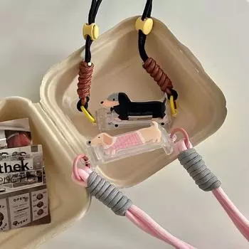 Зажим для телефона через плечо с рисунком кролика, подставка для телефона, зажим для ремешка, подарки для девочек Black Hot dog