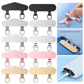 Зажим для телефона из нержавеющей стали с двойной металлической цепочкой для уха для надежного крепления на открытом воздухе для активного образа жизни F