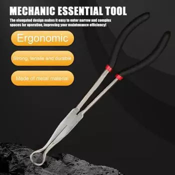 Зажим для труб, прочный металлический автомобильный плоскогубцы для топливной трубы, инструмент для удаления, противоскользящие длинные плоскогубцы для удаления свечей зажигания, работа