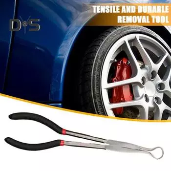 Зажим для труб, прочный металлический автомобильный плоскогубцы для топливной трубы, инструмент для удаления, противоскользящие длинные плоскогубцы для снятия свечей зажигания для работы A