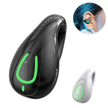 Зажим для ушей Bluetooth 5.3 Наушники Мини-беспроводные наушники с сенсорным управлением Водонепроницаемая Hi-Fi стереогарнитура с шумоподавлением TWS Спортивные наушники