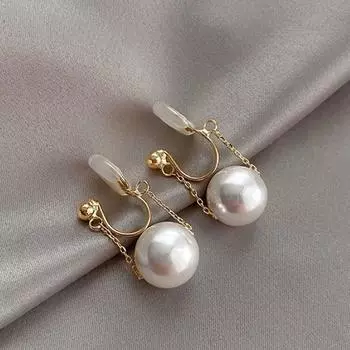 Зажим для ушей в виде противомоскитной спирали без уха для женщин, зимний простой зажим для ушей с искусственным жемчугом в стиле ретро