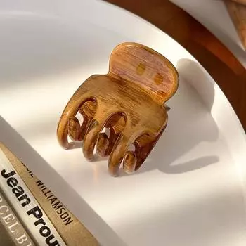 Зажим для волос цвета натурального дерева, универсальный для осени и зимы, акриловая заколка, зажимы-акулы, женские ретро элегантные заколки, повязка на голову