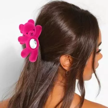 Зажим для волос Flocking Shark Grab Clip Hair Clip Back Head Hair Clip Cute Cute Bear Hair Claw Travel серый