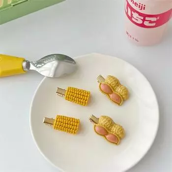Зажим для волос из цинкового сплава Заколки для волос Аксессуары для волос Заколки в корейском стиле Женские заколки Заколки для волос в форме кукурузы и арахиса Corn