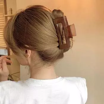 Зажим для волос, модный большой квадратный зажим для волос, зажим для волос для женщин и девочек, зажим для волос на затылке, зажим для волос, аксессуары для волос коричневый