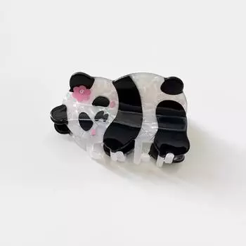 Зажим для волос Панда Цветок Бамбук Милый Мультяшный Зажим-Акула ПВХ Пластик Животное Геометрические Зажимы-Крабы Женские Аксессуары для Волос