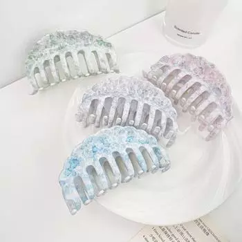 Зажим для волос Простой стиль Очень большой гладкий край Сверхлегкий прочный зубчатый пластиковый зажим для волос Коготь синий