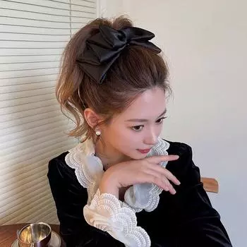 Зажим для волос Симпатичные шпильки-бантики, пружинные зажимы, корейская заколка для волос, держатель для хвоста, женские заколки для волос белый