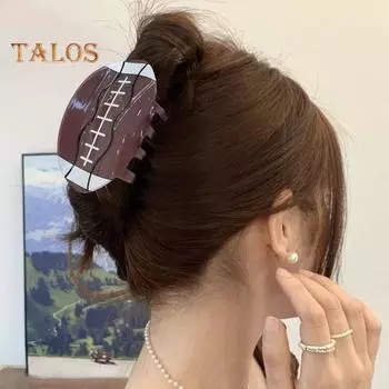 Зажим для волос в стиле регби, нескользящий, сильная фиксация, для женщин и девочек, длинные, густые, тонкие, вьющиеся волосы, аксессуары для волос, подарки для любителей спорта C