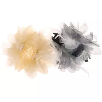 Зажим для волос в виде перьев, зажим для хвоста, заколка для волос в виде акулы, головной убор для женщин и девочек, модные аксессуары для волос бежевый