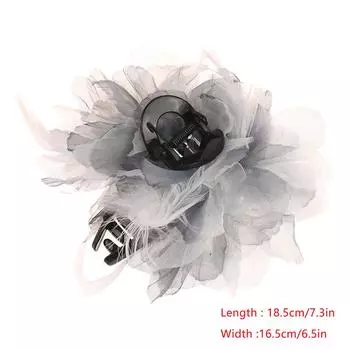 Зажим для волос в виде перьев, зажим для хвоста, зажим для волос в виде акулы, головной убор для женщин и девочек, аксессуары для волос бежевый